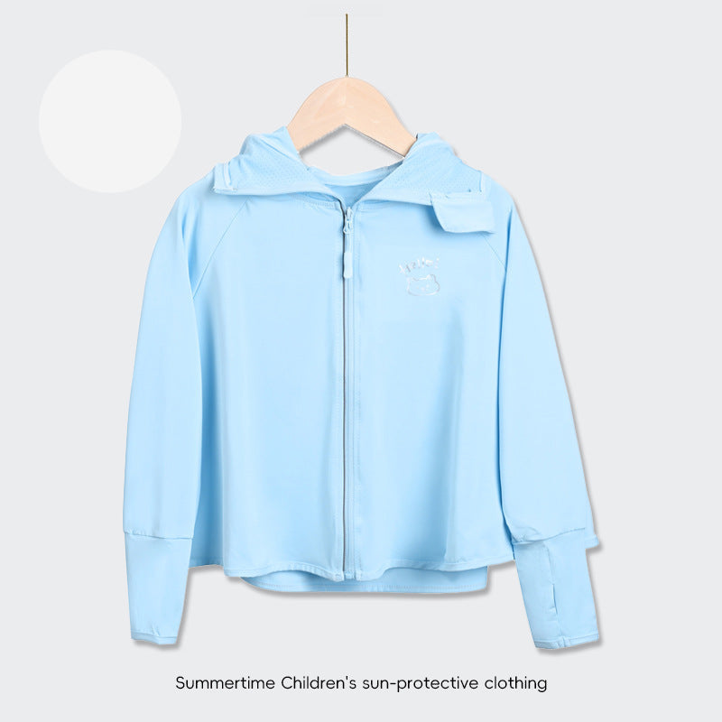 Kinder UV-Schutzjacke mit Kapuze und leichten atmungsaktiven Eigenschaften EB