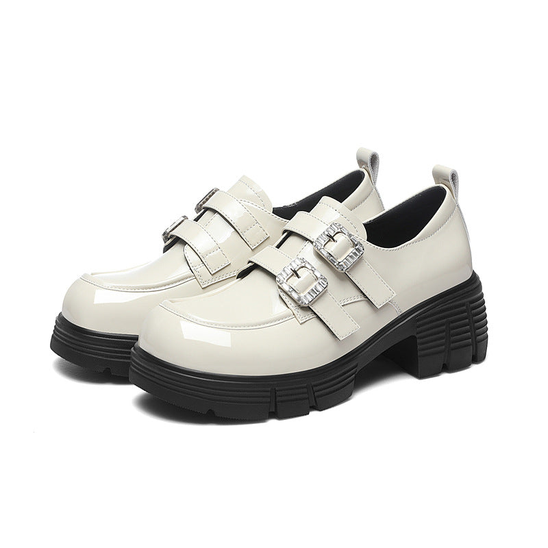 Damen Modische Plateau-Schnürschuhe mit doppeltem Riemenverschluss EB