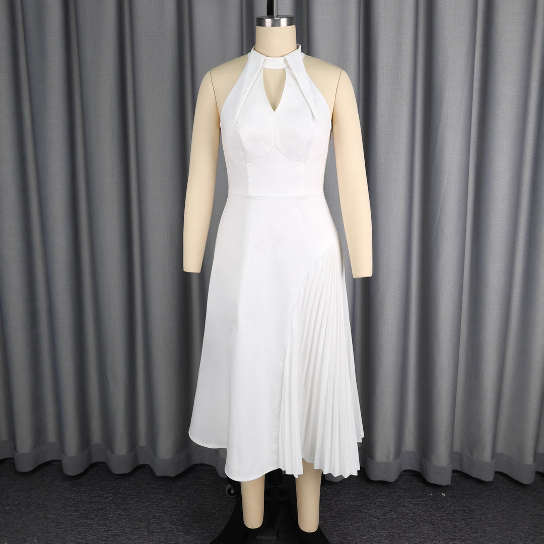 Damen Elegantes Midikleid mit Plissee-Detail EB