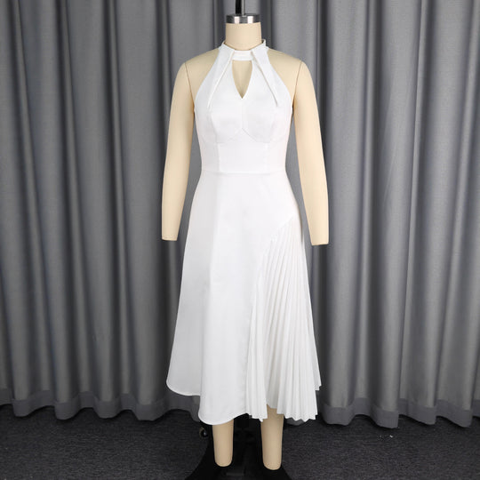 Damen Elegantes Midikleid mit Plissee-Detail EB