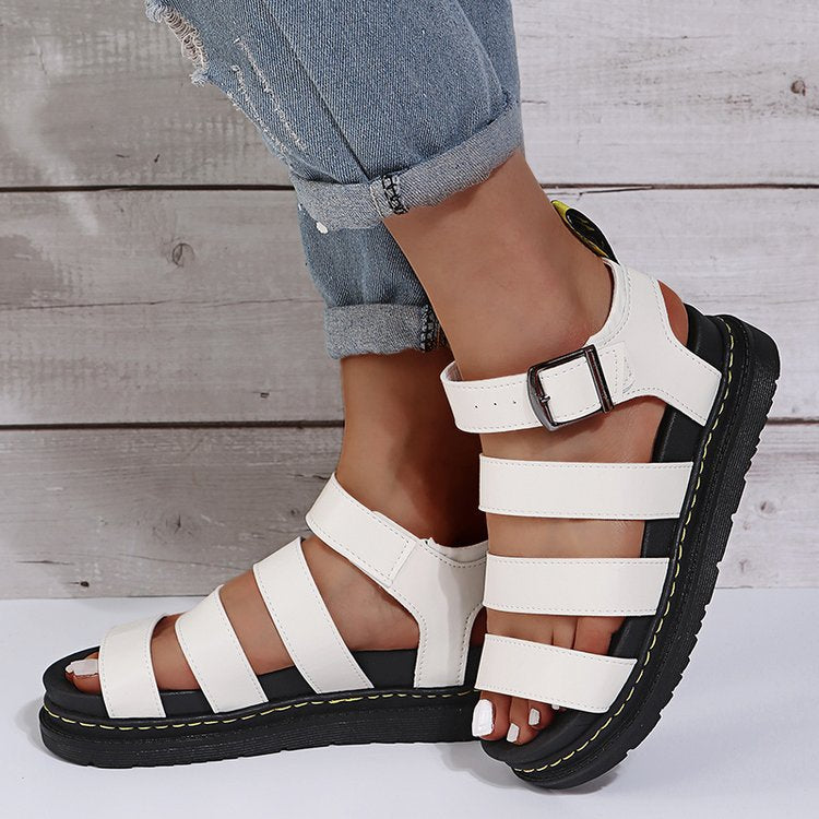 Damen Komfortable Sportliche Sandalen mit Verstellbarem Riemen und Robustem Profil EB
