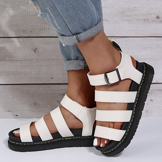 Damen Komfortable Sportliche Sandalen mit Verstellbarem Riemen und Robustem Profil EB