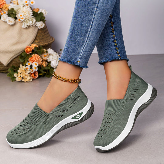 Damen Bequeme und atmungsaktive Slip-On Sneakers mit elastischem Obermaterial EB 1774525960