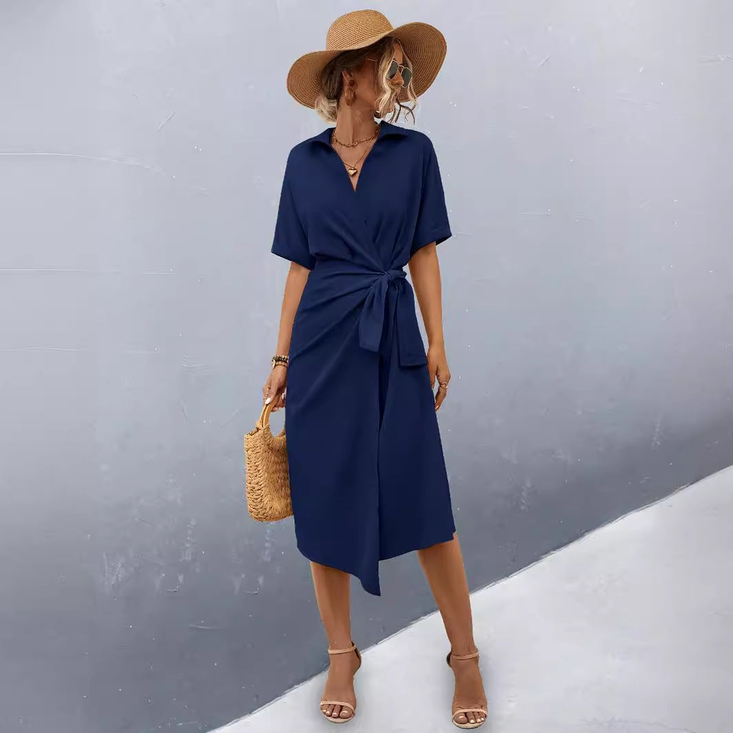 Damen Midikleid mit Wickeloptik EB