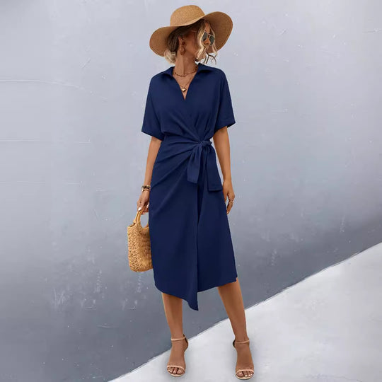 Damen Midikleid mit Wickeloptik EB