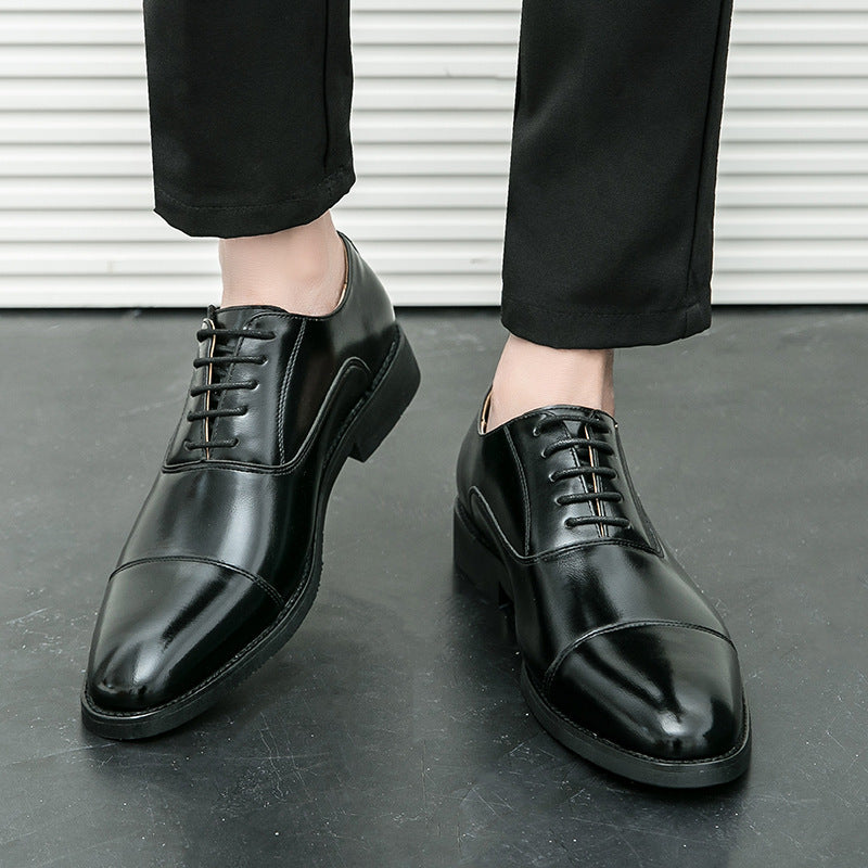 Herren klassische Oxford-Lederhalbschuhe mit Kappnaht, gepolstertem Lederfutter und rutschfester Gummisohle EB