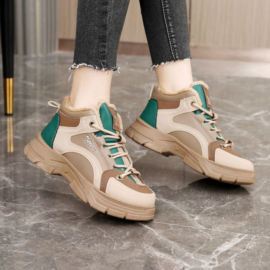 Damen warme High-Top Sneaker mit kuscheligem Innenfutter EB