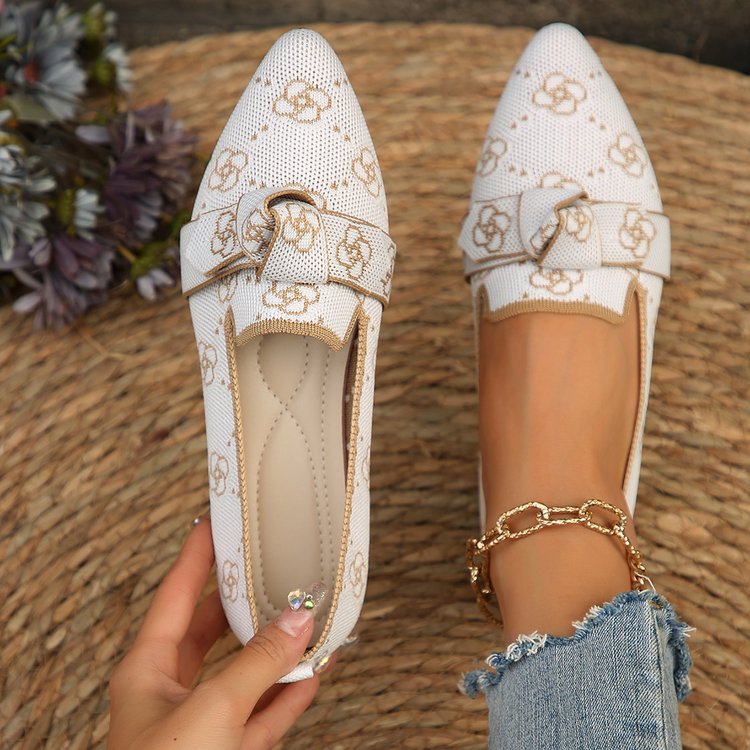 Damen elegante Slip-On Ballerinas mit modischem Knopfdetail EB