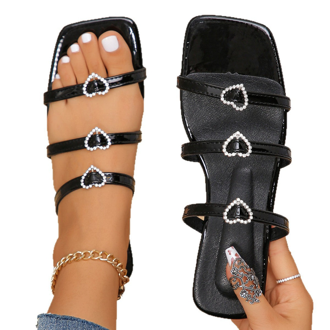 Damen Modische Sandalen mit funkelnden Strassdetails und elegantem Riemendesign EB