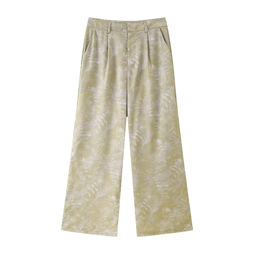 Damen elegante Culotte-Hose mit floralem Muster und weichem Material EB