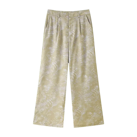 Damen elegante Culotte-Hose mit floralem Muster und weichem Material EB