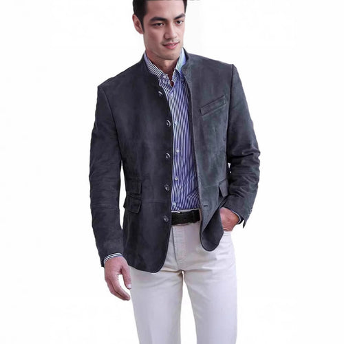Herren elegante Wildlederjacke im modernen Design EB