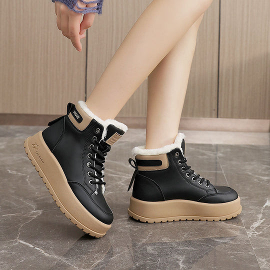 Damen Winterliche Schnürstiefel mit kuscheligem Innenfutter EB
