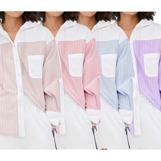 Damen elegante Satinbluse mit Puffärmeln und modernem Kragen EB