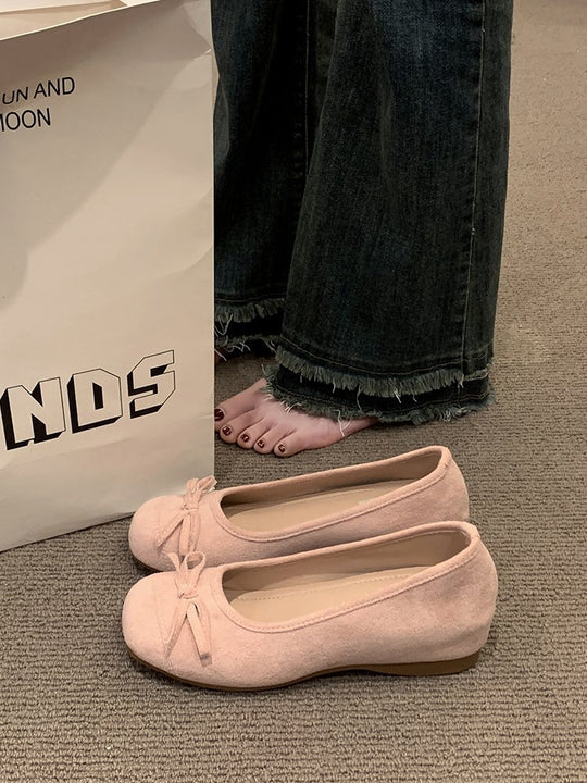 Damen Ballerinas mit dekorativem Schleifendetail und hochwertiger Fleeceaussensohle EB