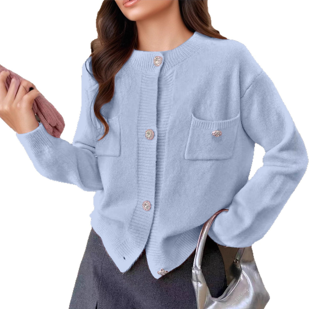 Damen Strickjacke mit eleganten Knopfdetails und praktischen Taschen EB
