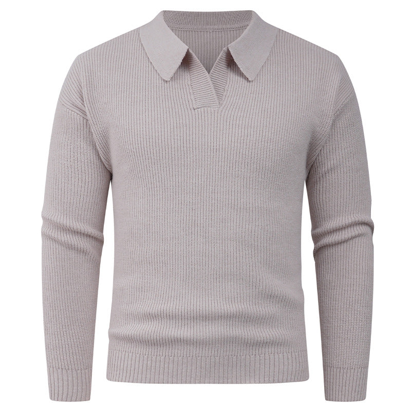 Herren eleganter Strickpullover mit modernem V-Ausschnitt und strukturiertem Design EB