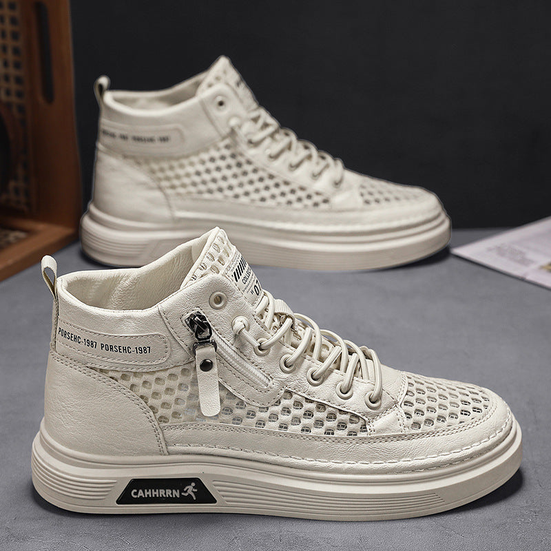 Damen modische High-Top Sneakers mit atmungsaktivem Netzdesign und rutschfester Laufsohle EB