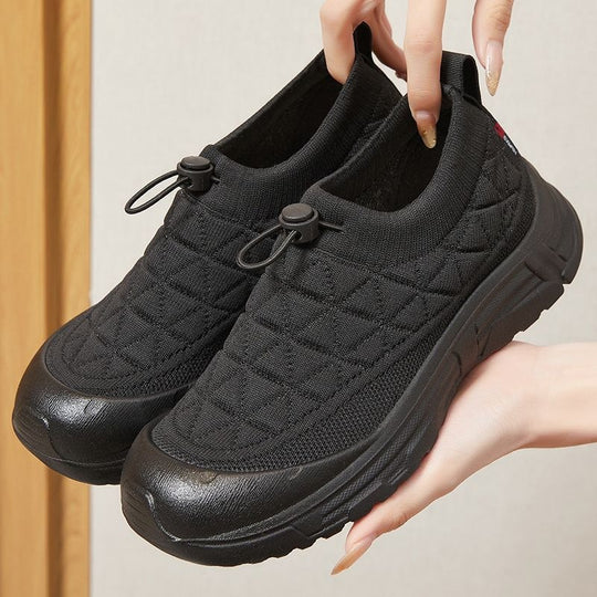 Damen Ultraleichte Slip-On Sneakers mit elastischem Ansatz und rutschfester Sohle EB