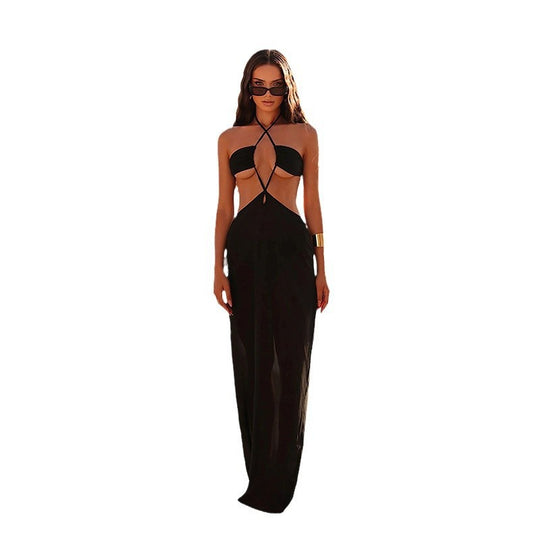 Damen aufregendes Cut-Out Maxikleid EB