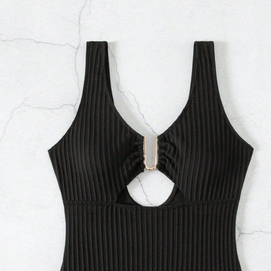 Damen Cut-Out Badeanzug mit elegantem Rippendesign EB
