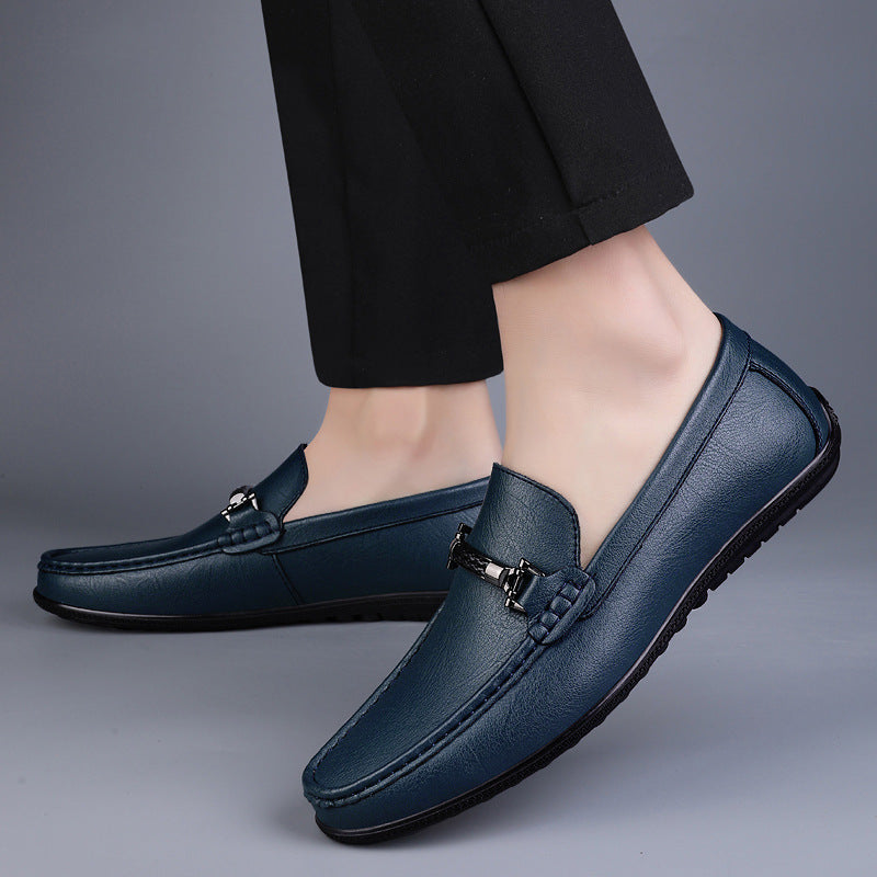 Damen Elegante Mokassins aus hochwertigem Leder mit modischem Schnallenverschluss EB