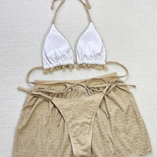 Damen Triangel-Bikini-Set mit lässigen Shorts EB
