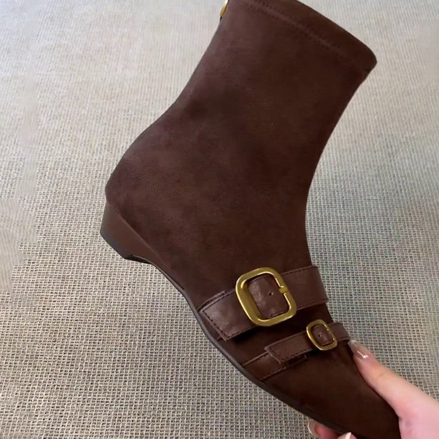 Damen Ankle Boots mit modischem Schnitt und elegantem Riemendetail EB