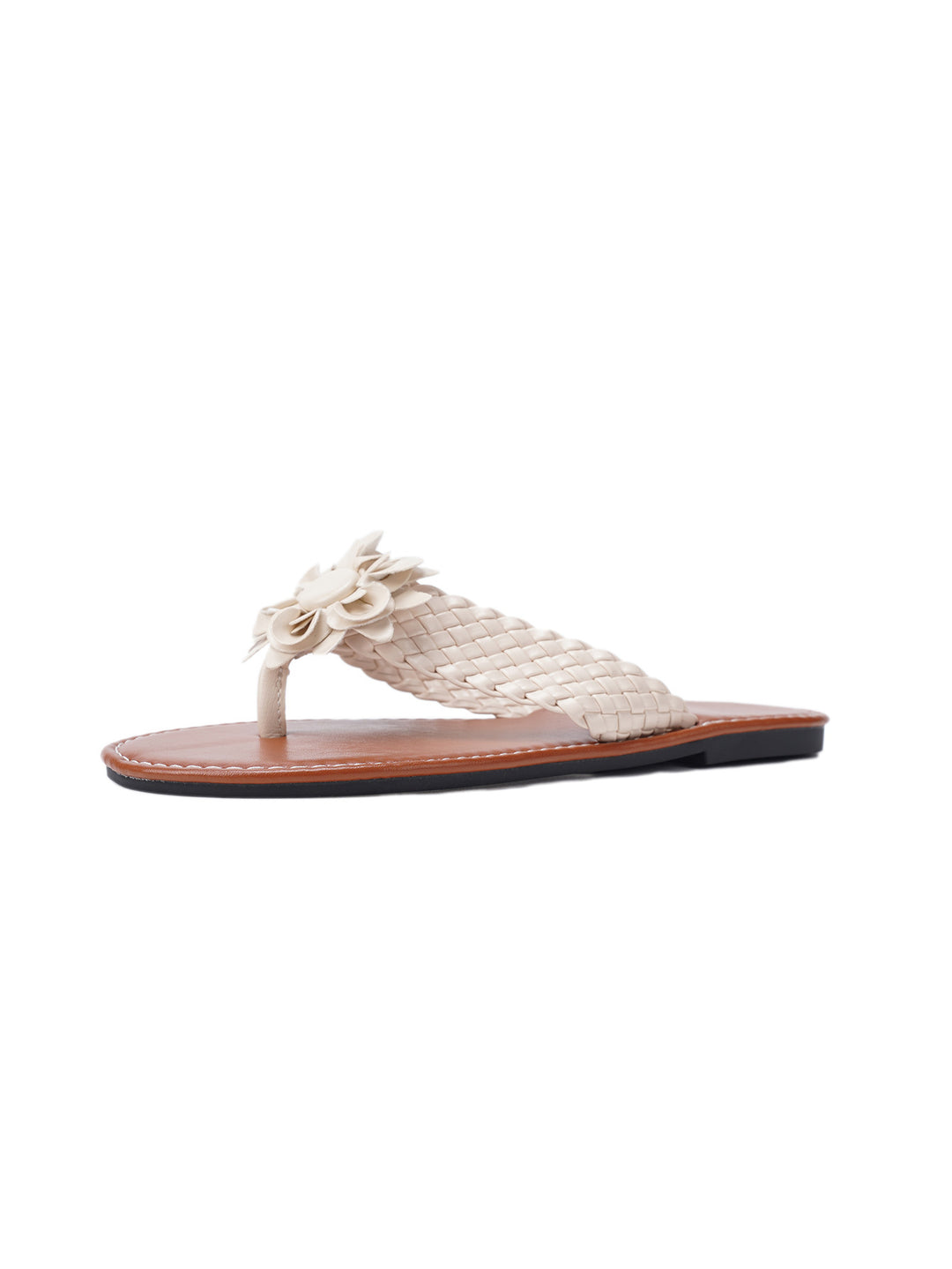 Damen Trendige Zehentrenner-Sandalen mit floralen Akzenten EB