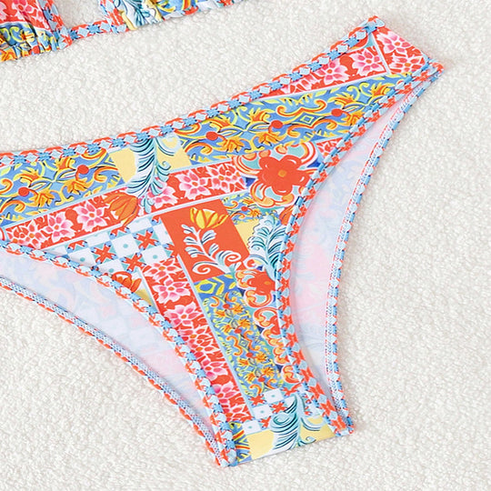 Damen Bikini mit auffälligem floralem Design EB