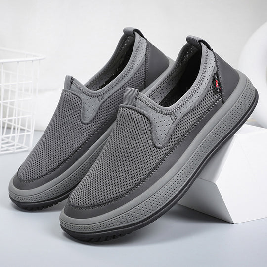 Herren nan atmungsaktiver Slip-On Mesh-Sneaker mit elastischem Einstieg und stoßdämpfender EVA-Plateausohle EB