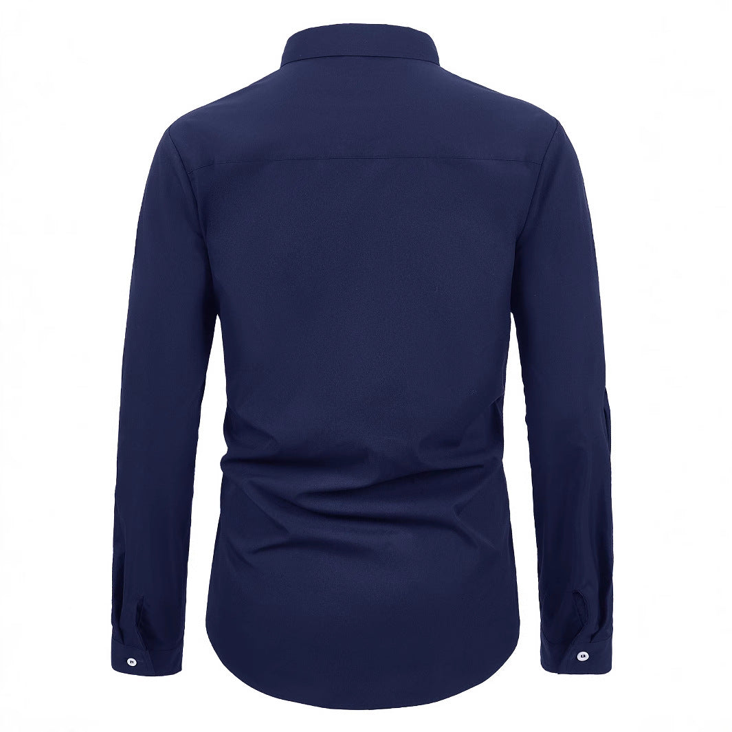 Herren Elegantes Kurzarmhemd mit asymmetrischem Design EB