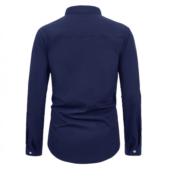 Herren Elegantes Kurzarmhemd mit asymmetrischem Design EB