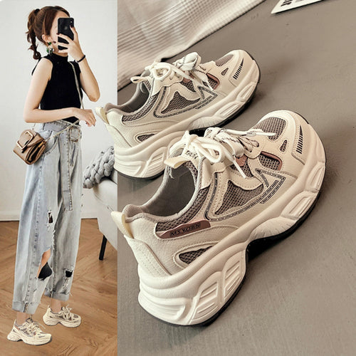 Damen Sportliche Sneakers mit atmungsaktiven Einsätzen und dämpfendem Komfort EB