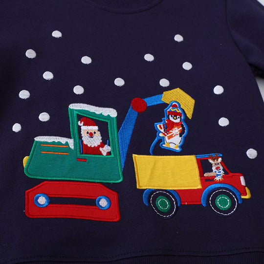 Jungen Sweatshirt mit aufregendem Baustellenfahrzeug-Motiv EB