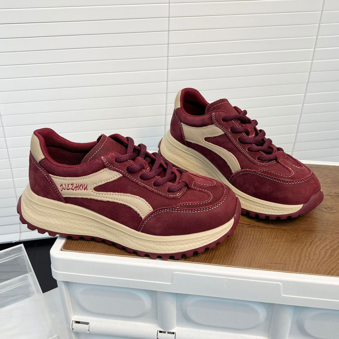 Damen Komfortable Sneakers mit robustem Sohlenprofil und atmungsaktiver Obermaterialstruktur EB