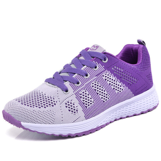 Damen Leichte und atmungsaktive Sport Sneakers mit flexibler Laufsohle EB