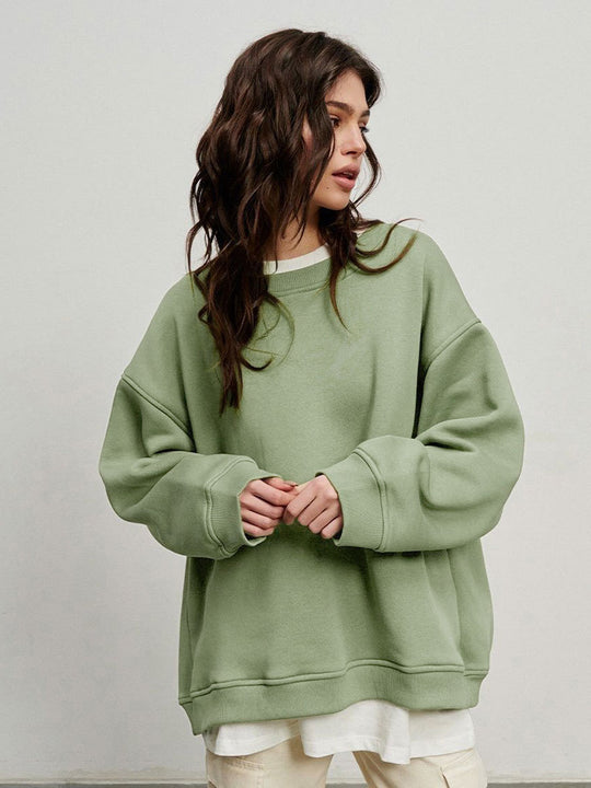 Damen Oversized Sweatshirt im lässigen Stil mit übergroßen Ärmeln und elastischen Bündchen EB