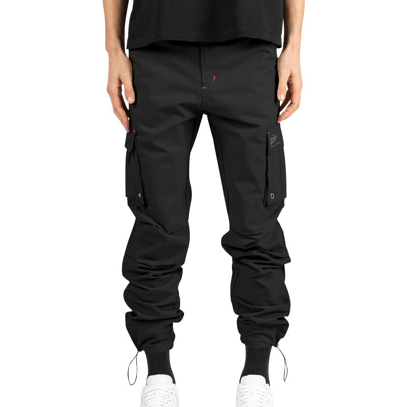 Herren nan Multitaschen-Freizeithose aus Baumwoll-Twill mit konischem Bein und verstellbarem Knöchelzug EB
