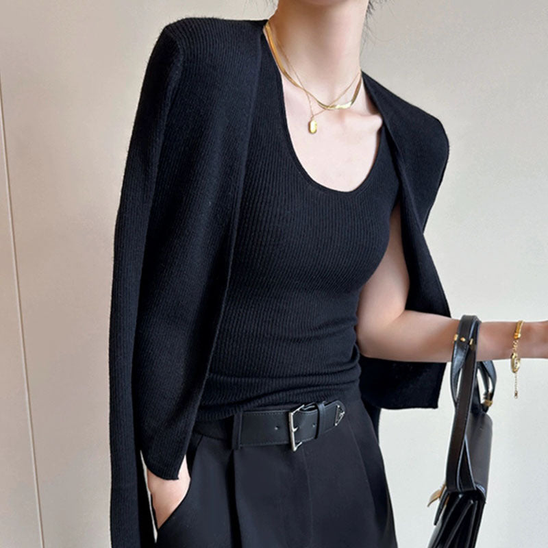 Damen Eleganter und bequemer Cardigan im minimalistischen Design EB