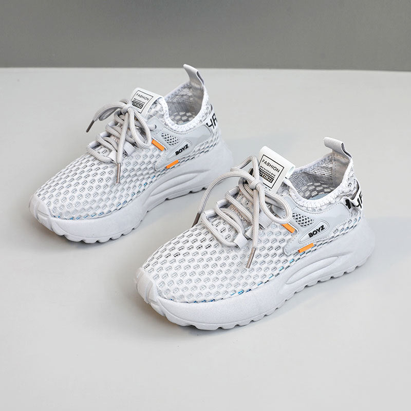 Damen atmungsaktive Sneakers mit stoßdämpfendem Profil und elastischem Schnürsystem EB