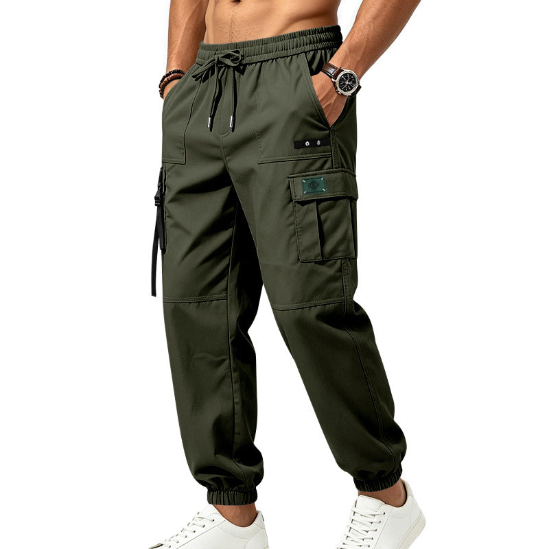 Herren Cargo-Jogginghose mit Kordelzug elastischen Bündchen und Multifach-Taschen EB