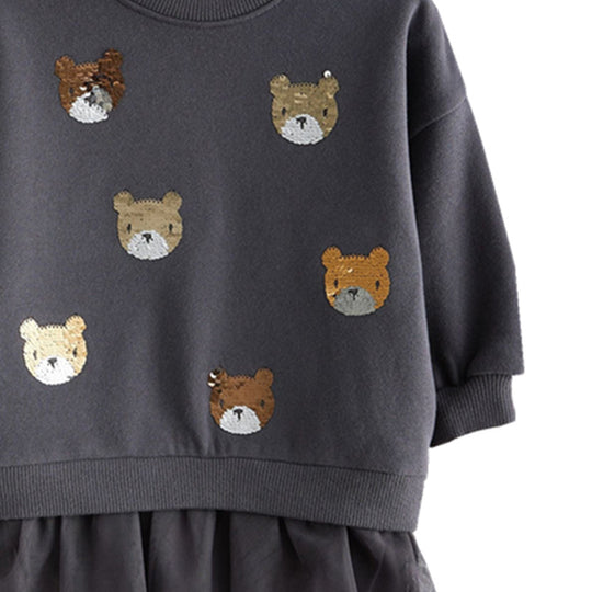 Mädchen Sweatshirt mit Tüllunterrock und tierischen Applikationen EB