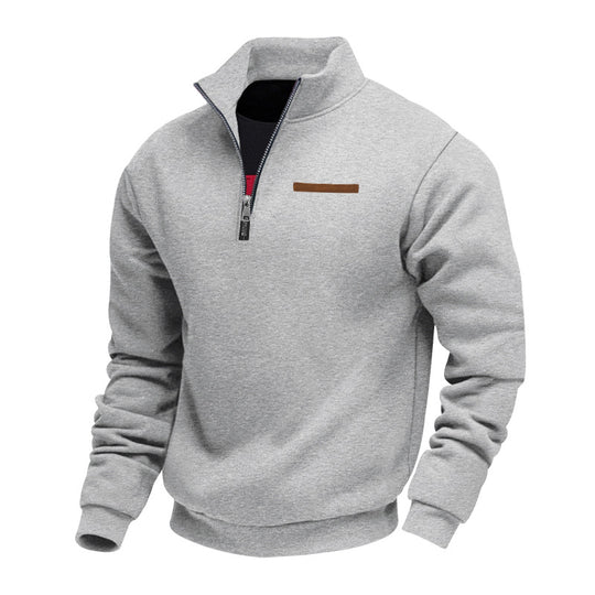 Herren modischer Kapuzenpullover mit halbem Reißverschluss und hochwertigen Details EB