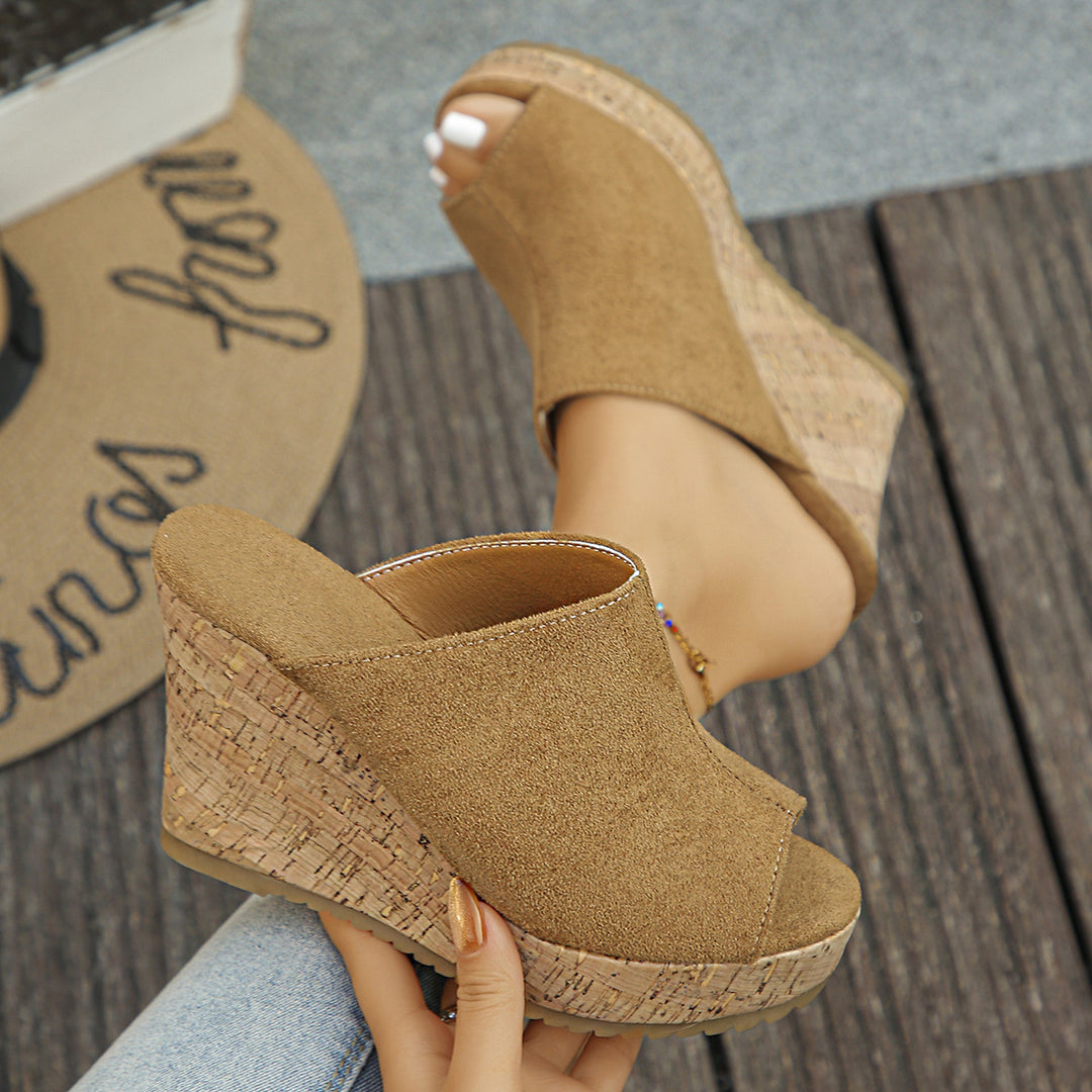 Damen Clogs mit elegantem Kork-Wedge-Design EB