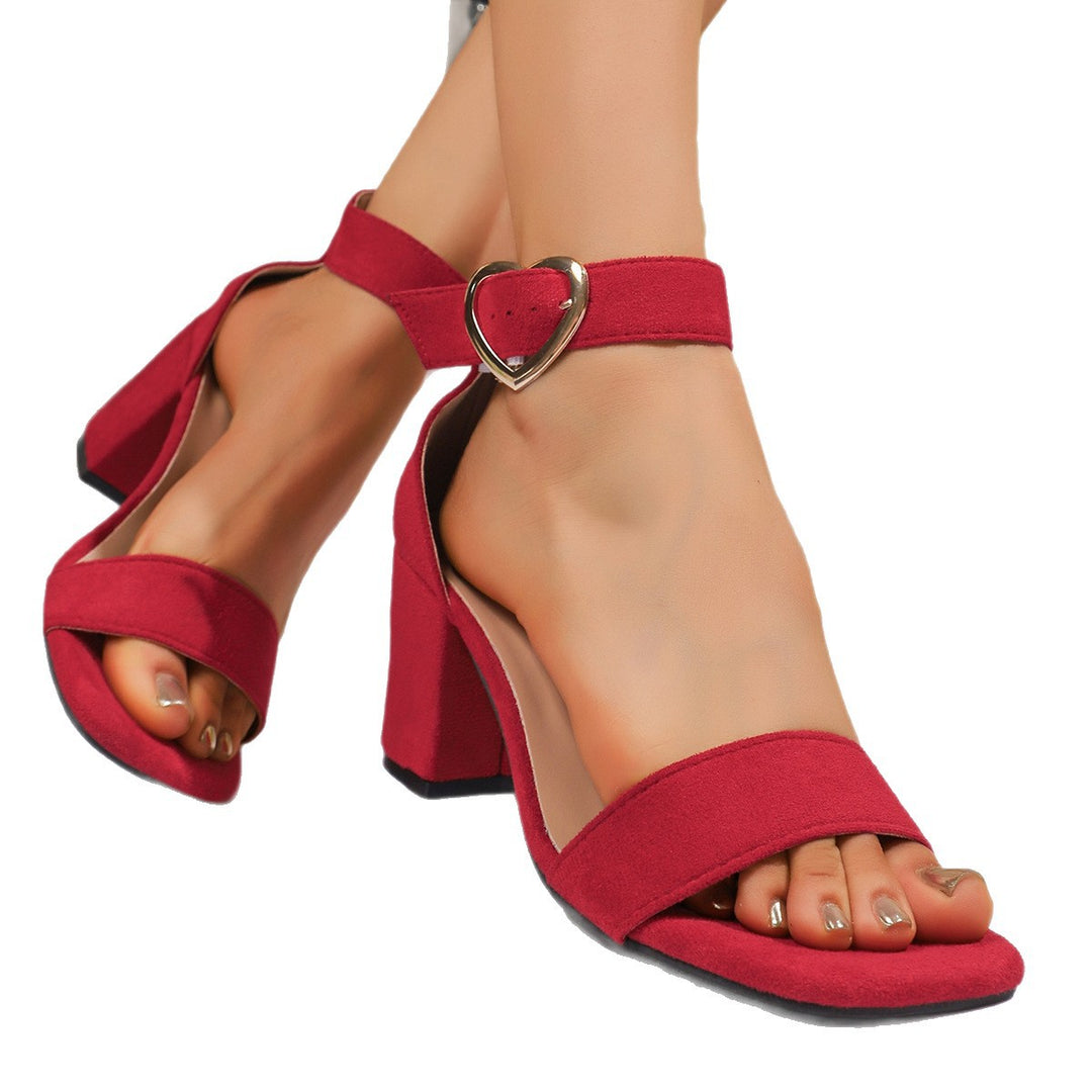Damen Elegante Blockabsatz Sandalen mit verstellbarem Riemchen EB