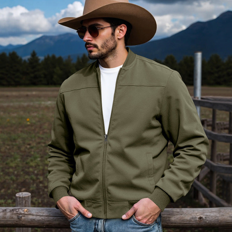 Herren nan Velourslederoptik-Blouson mit durchgehendem Reißverschluss, geripptem Bund und Eingrifftaschen EB