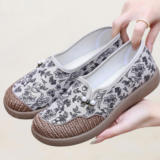 Damen modische Freizeitschlappen mit floralem Design EB