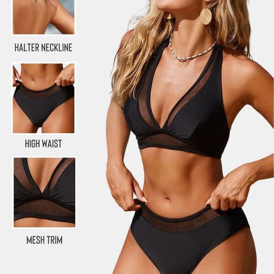 Damen Transparenter Bikini mit raffinierter Schnittführung EB
