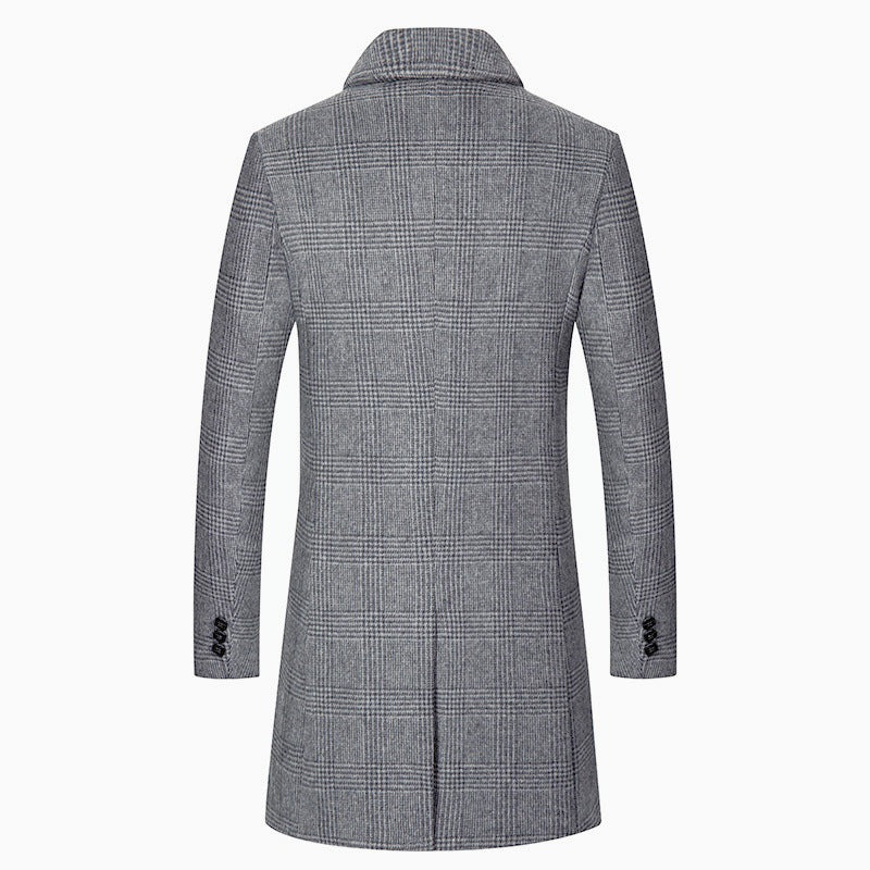 Herren eleganter Glencheck-Mantel mit wärmendem Innenfutter EB